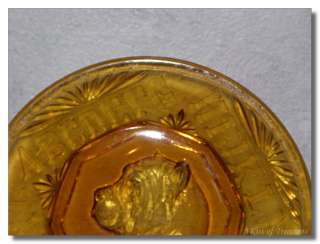Vintage Bryce Higbee EAPG Amber Glass ABC Plate  