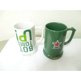 New Couple Green and White Heineken Beer Mug Glasses Logo Glass 