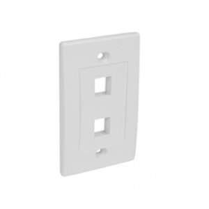   Accessory Plate2wh Dual Outlet Rj45 Universal Wall Plate White Retail
