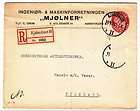 Denmark Copenhagen to Tyskland 1919 Registered Cover