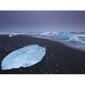  Iceberg Washed Ashore on Breidamerkursandur Black Sands 
