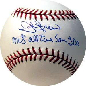 John Franco Autographed Baseball   All Time Saves Leader inscription 