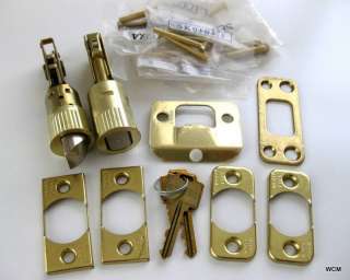 Weiser Double Door Entry DOUBLE CYLINDER LOCK Polished Brass Handleset 