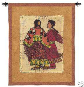 NATIVE AMERICAN INDIAN WOMEN ART WALL HANGING TAPESTRY  