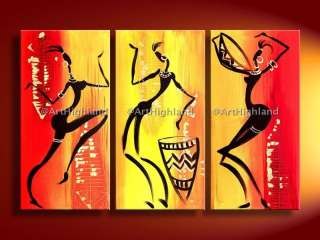 Abstract Oil Paintings Canvas Wall Art African Dancing  