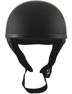 Skull Cap DOT Motorcycle Helmet Flat Black Non Bulk [L]  