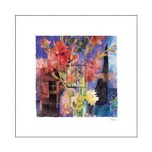 Red Flowers By A Window Poster Print