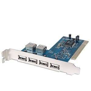  4+2 port VIA VT6202 USB 2.0 Host Controller PCI Card Electronics