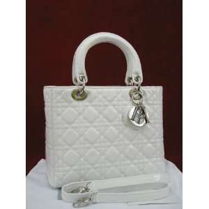  Christian Dior Lady Dior large Tote   Shiny white 