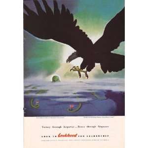  1943 Walt Disney WWII Ad Lockheed Victory Through Airpower Japanese 