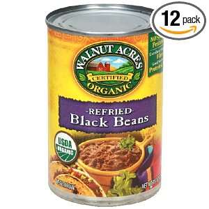 Walnut Acres Organic Refried Beans, Black Beans, Fat Free, 15 Ounce 