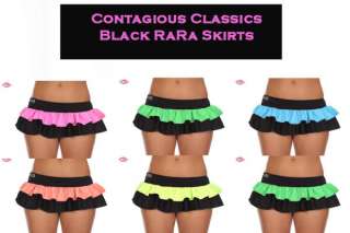 Contagious Clubwear RaRa Skirt Black Rave Wear  