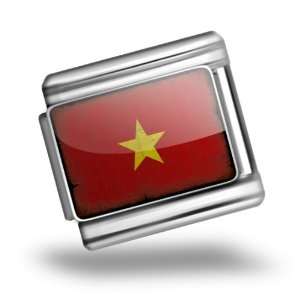  Italian Charms Original Vietnam Flag Bracelet Link 
