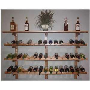  Solid Oak Wall Mounted Adjustable Wine Rack with Cellar 