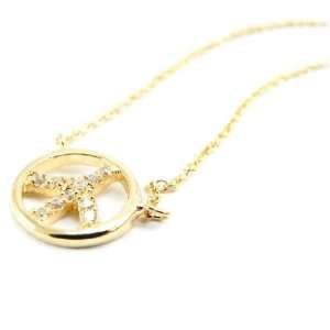  Necklace plated gold Peace. Jewelry