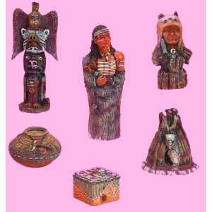  6 Wax Candles   Set of Native American Indian Items Toys & Games