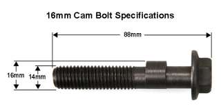 NOTE  16mm refers to the lobe diameter and not the bolt diameter 