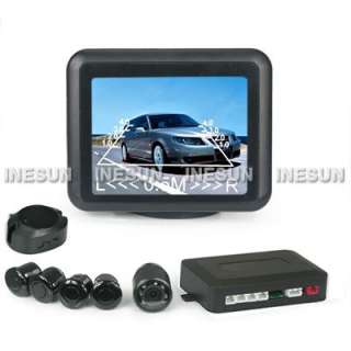 inch LCD Security 4 Reversing Sensors Car Rear View Camera Parking 