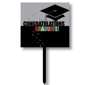   Grad Style Graduation Plastic Yard Sign Party Supplies Toys & Games
