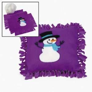  Fleece Snowman Tied Pillow Craft Kit   Craft Kits 