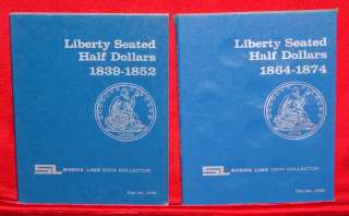 VINTAGE SHORE LINE COIN FOLDERS FOR LIBERTY SEATED HALF DOLLARS  