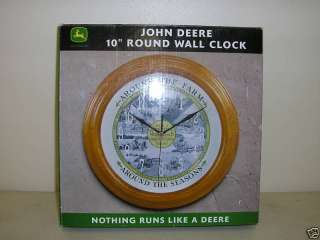 JOHN DEERE 10 ROUND WALL CLOCK  