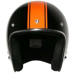  Outlaw Rally Racing Orange Stripe Open Face Helmet 