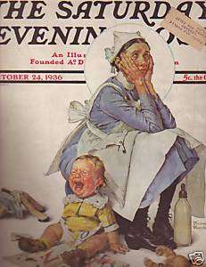 1936 Saturday Evening Post October 24   Rockwell Nanny  