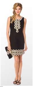 NWT Lilly Pulitzer ADELSON BLACK Gold DRESS 0 6 14 Lace  