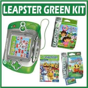 Leapfrog Leapster Handheld Learning Game System Green + Kit