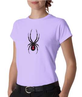 Black Widow Spider Ladies Tee Shirt  