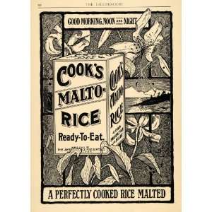 1905 Ad American Rice Food & Co Cook Malto Rice Flowers 