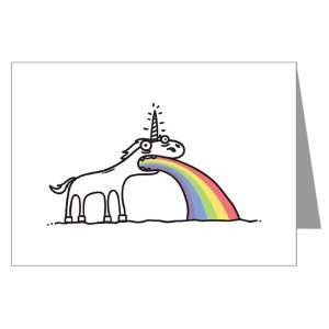    Greeting Cards (20 Pack) Unicorn Vomiting Rainbow 