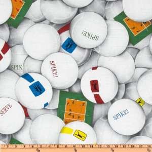  44 Wide Sports Collection Volleyballs White Fabric By 