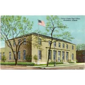 1940s Vintage Postcard United States Post Office   Kankakee Illinois