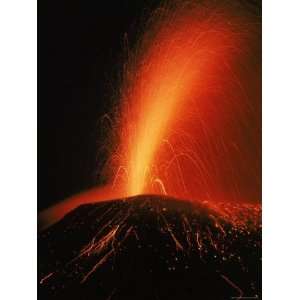  Dramatic Picture of Mt. Etna Volcano Eruption, with Sparks 