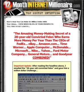 12 Month Internet Marketing Millionaire  Player CDs  