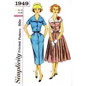   Sewing Pattern Sheath Dress or Full Skirt Dress Size 16 Bust 36