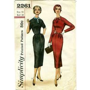   Misses Slim Sheath Dress Size 14   Bust 34 Arts, Crafts & Sewing