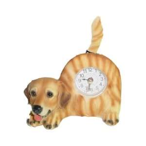  Clock Golden Retriever Desk and Table Top Realistic Resin 