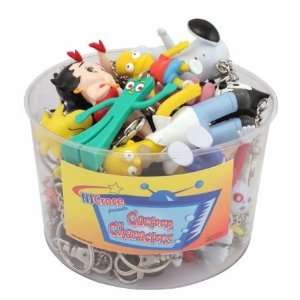  NJ Croce AST18 TUB 18 Assorted Character Keychains in Tub 
