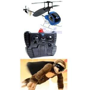   Helicopter + Slingshot Flying Monkey With Scream Sound Toys & Games