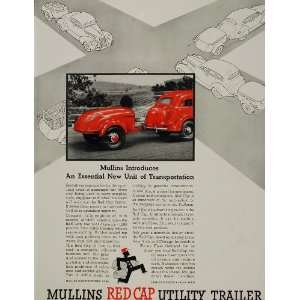  1936 Ad Mullins Red Cap Utility Trailer Car Automobile 
