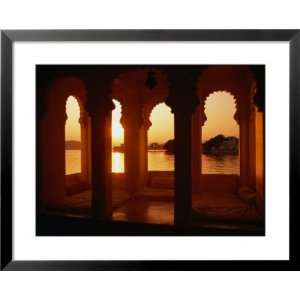  Over Lake Pichola Seen Through Arch Windows of Jagat Niwas Hotel 