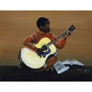  Young Musician Maurice Faulk. 14.00 inches by 11.75 