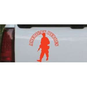 Red 10in X 9.2in    Military American Heroes Military Car Window Wall 