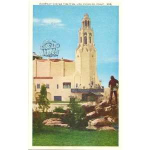  1920s Vintage Postcard Carthay Circle Theatre Los Angeles 