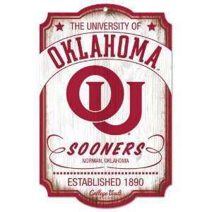 Oklahoma Sooners Vintage 11x17 Wood Sign Sports 