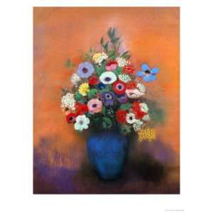 Anemones and Lilacs in a Blue Vase, after 1912 Giclee Poster Print by 