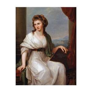 Portrait Of The Artist by Angelica Kauffmann. size 21 inches width by 